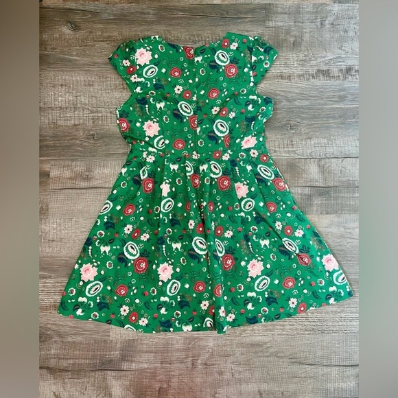 NEW! ModCloth Retro Floral Dress XL Pleated Vintage Green Pink Red 60’s Timeless - Picture 8 of 8
